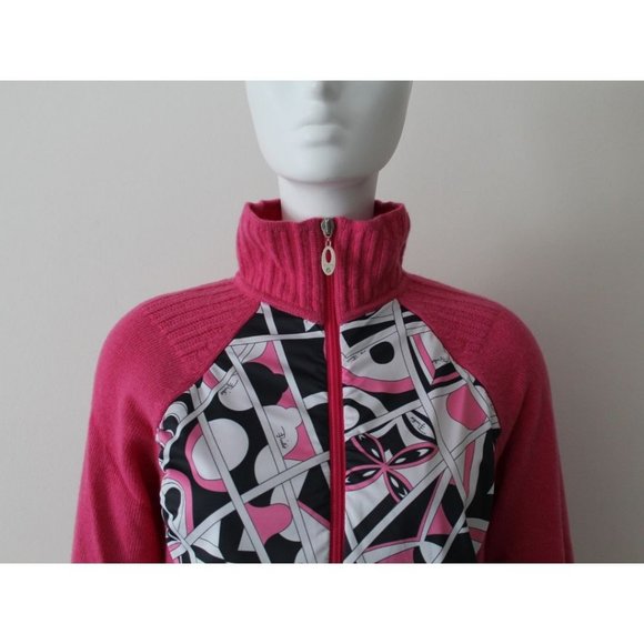 Emilio Pucci Rossignol Maria Wool Graphic Print Pullover Sweater Size Large - Picture 3 of 8